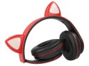 Słuchawki bezprzewodowe bluetooth radio fm mp3 kocie uszy podświetlenie LED