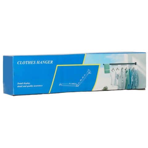 Suszarka na pranie wieszak ścienny składany czarny 84cm wysoka  