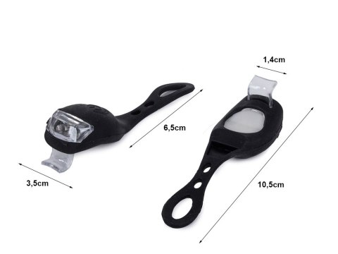 Oświetlenie rowerowe lampki 2 LED przód rower 2szt silikonowe wodoodporne