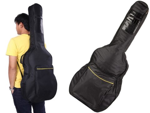  Pokrowiec akustyczny z regulowanymi szelkami i kieszeniami na gitarę
