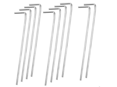 Nowoczesne szpilki do namiotów - stalowe 22cm, zestaw 10 sztuk