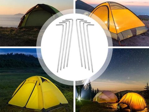 Nowoczesne szpilki do namiotów - stalowe 22cm, zestaw 10 sztuk