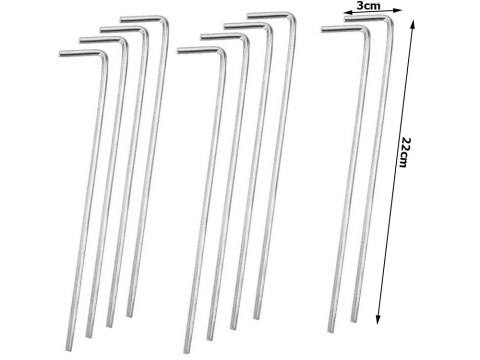 Nowoczesne szpilki do namiotów - stalowe 22cm, zestaw 10 sztuk