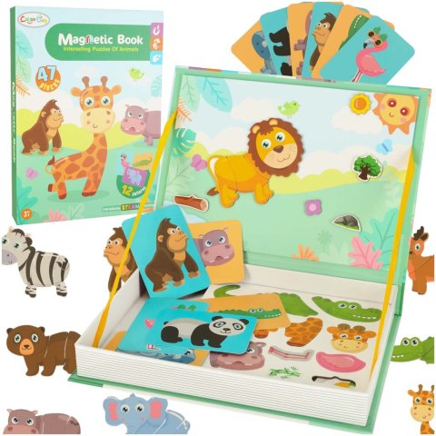 Kreatywna układanka magnetyczna dla małych odkrywców zwierząt safari 47el.