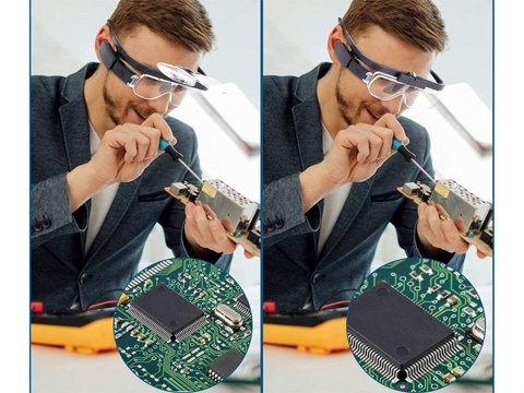 Okulary powiększające podświetlenie LED lupa 4,5x wysoka