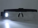 Okulary powiększające podświetlenie LED lupa 4,5x wysoka