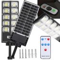 Lampa solarna LED czujnik ruchu zmierzchu pilot latarnia nocna uliczna