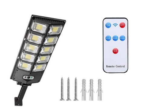 Lampa solarna LED czujnik ruchu zmierzchu pilot latarnia nocna uliczna