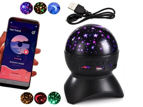 Nowoczesny projektor gwiazd z funkcją głośnika Bluetooth i lampką nocną