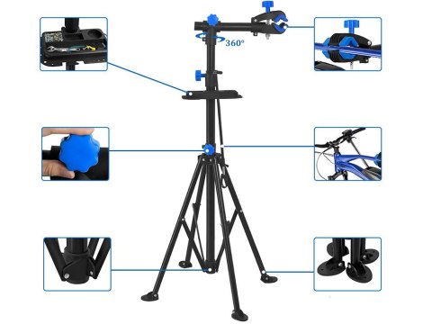 Stojak rowerowy wieszak serwisowy na rower uchwyt regulowany z półką 30kg