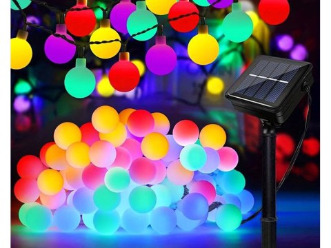 Nowoczesna Girlanda Ogrodowa Solarna z 40 LED Multikolor