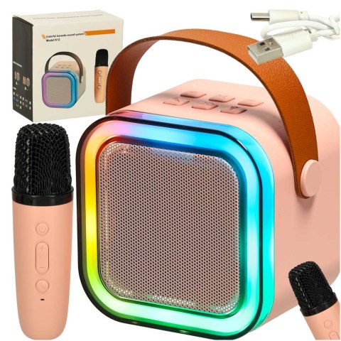 Zestaw karaoke: mikrofon i głośnik Bluetooth z efektami LED