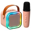Zestaw karaoke: mikrofon i głośnik Bluetooth z efektami LED