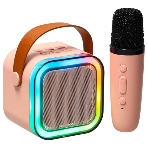 Zestaw karaoke: mikrofon i głośnik Bluetooth z efektami LED