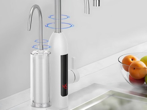 Przepływowy podgrzewacz wody 3000W z filtrem kran bateria kuchenna LCD