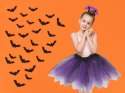 Strój dla małego nietoperza na Halloween - czarno-fioletowy zestaw