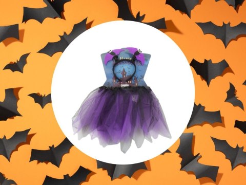 Strój dla małego nietoperza na Halloween - czarno-fioletowy zestaw