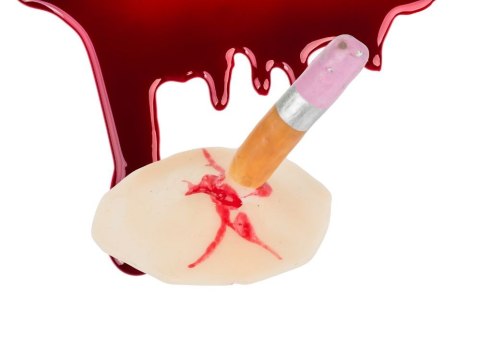 Zestaw Charakteryzacji Halloween z Sztuczną Raną i Krwią