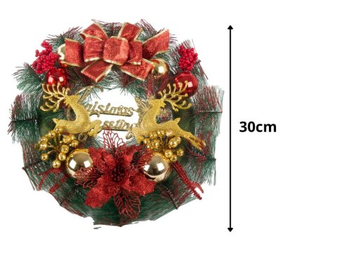 Świąteczny Wianek Dekoracyjny 30cm - Magia Świąt w Twoim Domu