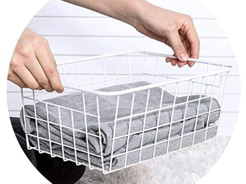Kosz koszyk organizer metalowy druciany loft do kuchni na owoce biały duży