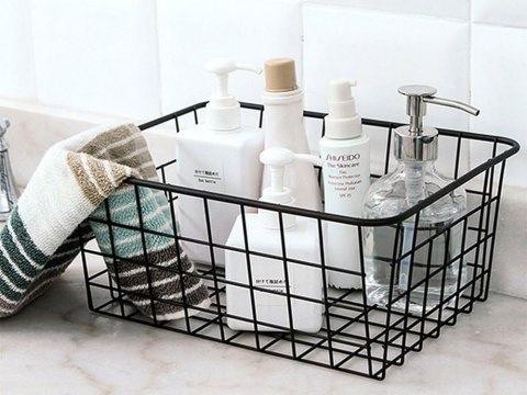 Kosz koszyk organizer metalowy druciany loft do kuchni na owoce czarny duży