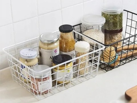 Kosz koszyk organizer metalowy druciany loft do kuchni na owoce czarny duży