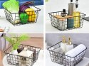 Kosz koszyk organizer metalowy druciany loft do kuchni na owoce czarny duży