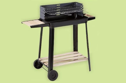Grill ogrodowy duży węglowy bbq regulowany ruszt półki koła przenośny