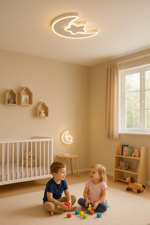Nowoczesna lampa sufitowa LED z pilotem do pokoju dziecięcego