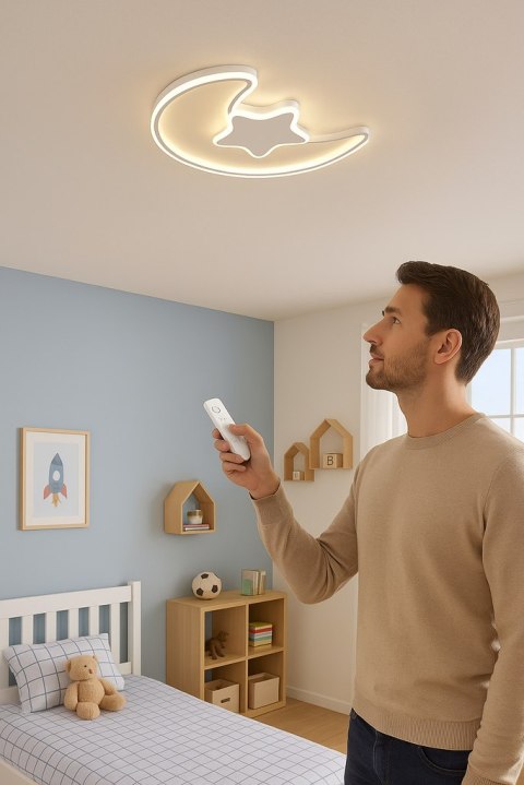 Nowoczesna lampa sufitowa LED z pilotem do pokoju dziecięcego