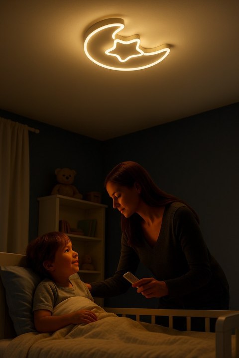 Nowoczesna lampa sufitowa LED z pilotem do pokoju dziecięcego