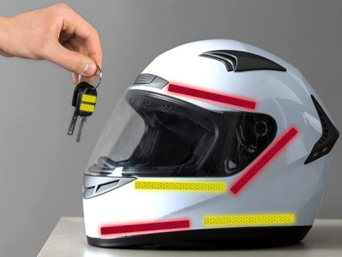 Taśma odblaskowa do rowerów, motorów i samochodów - 8m z samoprzylepną powierzchnią