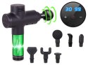 Pistolet do masażu masażer do ciała LCD mocny bezprzewodowy zestaw walizka