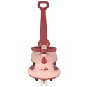 Nowoczesny jeździk z rączką LED Swing FIX - różowy skuter dla dzieci