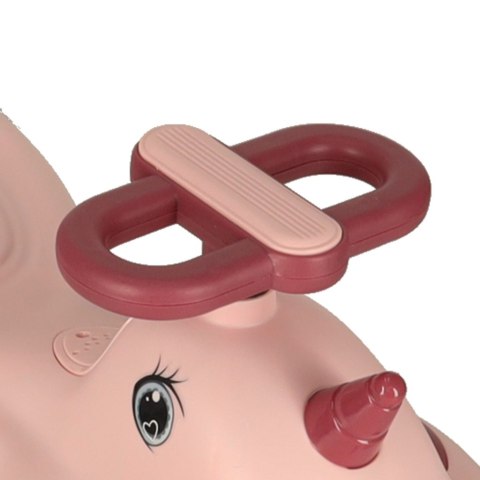 Nowoczesny jeździk z rączką LED Swing FIX - różowy skuter dla dzieci