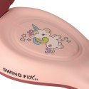 Nowoczesny jeździk z rączką LED Swing FIX - różowy skuter dla dzieci