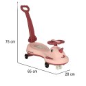 Nowoczesny jeździk z rączką LED Swing FIX - różowy skuter dla dzieci