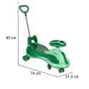 Jeździk grawitacyjny z LED Swing FIX S2 — skuter z rączką zielony max 100kg