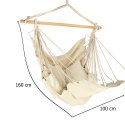 Nowoczesne krzesło brazylijskie z podnóżkiem i huśtawką 130 cm beż