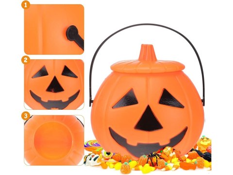 Wiaderko na Halloween - dynia do zbierania cukierków