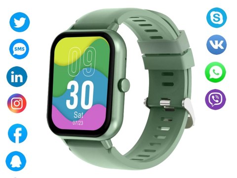 Nowoczesny smartwatch z gumowym paskiem, idealny dla każdego stylu życia