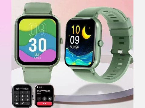 Nowoczesny smartwatch z gumowym paskiem, idealny dla każdego stylu życia