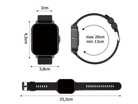 Nowoczesny smartwatch z gumowym paskiem, idealny dla każdego stylu życia