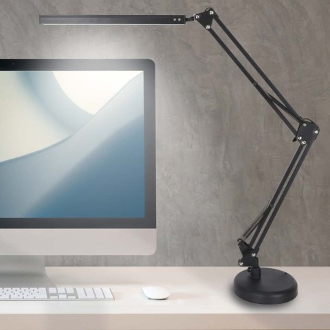 Nowoczesna lampka biurkowa LED z USB z regulowanym ramieniem i klipsem