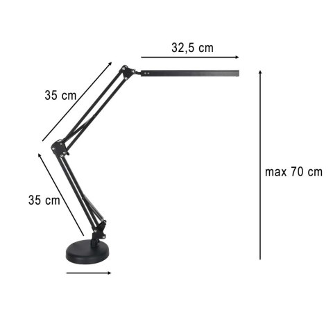 Nowoczesna lampka biurkowa LED z USB z regulowanym ramieniem i klipsem