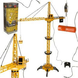 Dźwig budowlany RC z hakiem - żółto-czarny, 128 cm zabawy