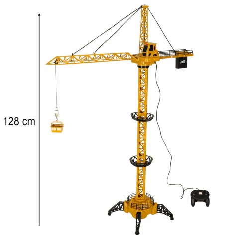 Dźwig budowlany RC z hakiem - żółto-czarny, 128 cm zabawy