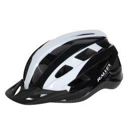 Kask rowerowy damsko-męski RALLEX, regulowany, czarno-biały, rozmiar L 58-62 cm