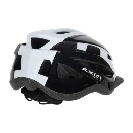 Kask rowerowy damsko-męski RALLEX, regulowany, czarno-biały, rozmiar L 58-62 cm