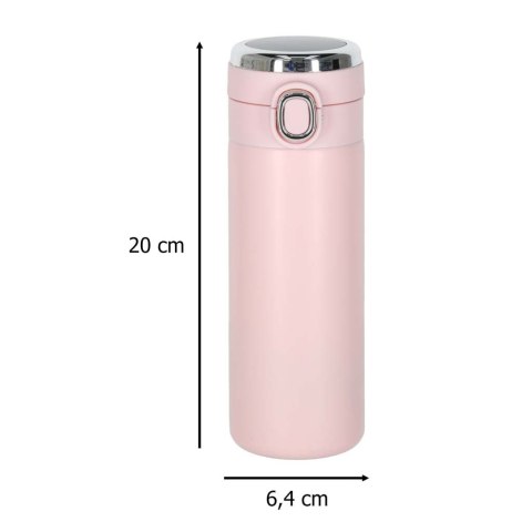  Nowoczesny kubek termiczny z pomiarem temperatury LED 350ml różowy